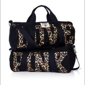 PINK cheetah duffel bag